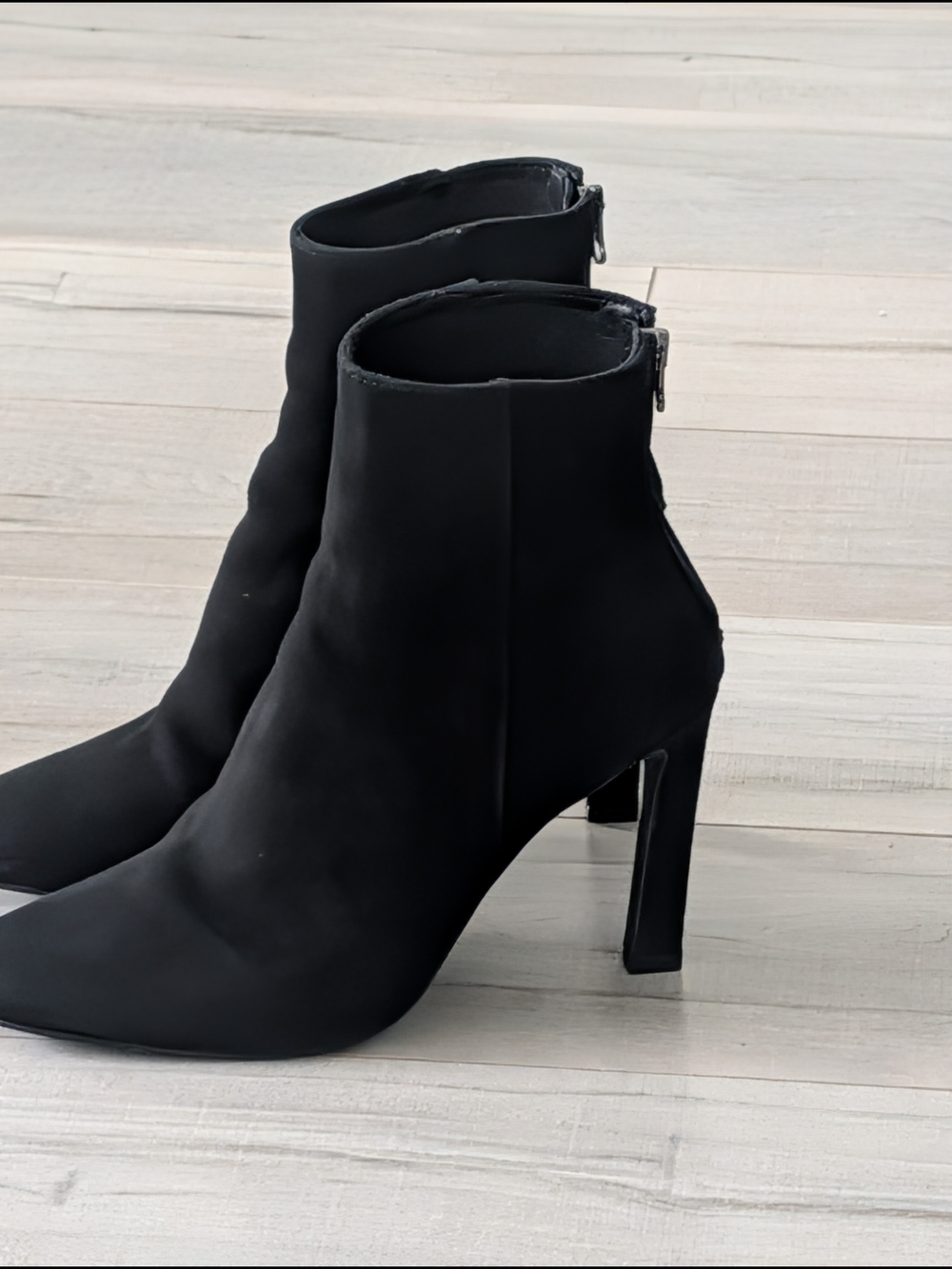 Black Women's Pointed Toe High Heel Ankle Boots